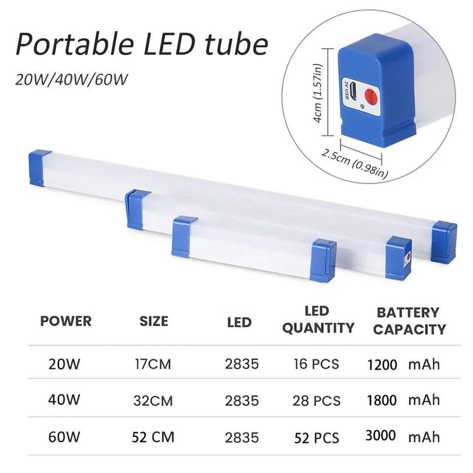 Rechargeable LED Emergency Tube light 40 watt