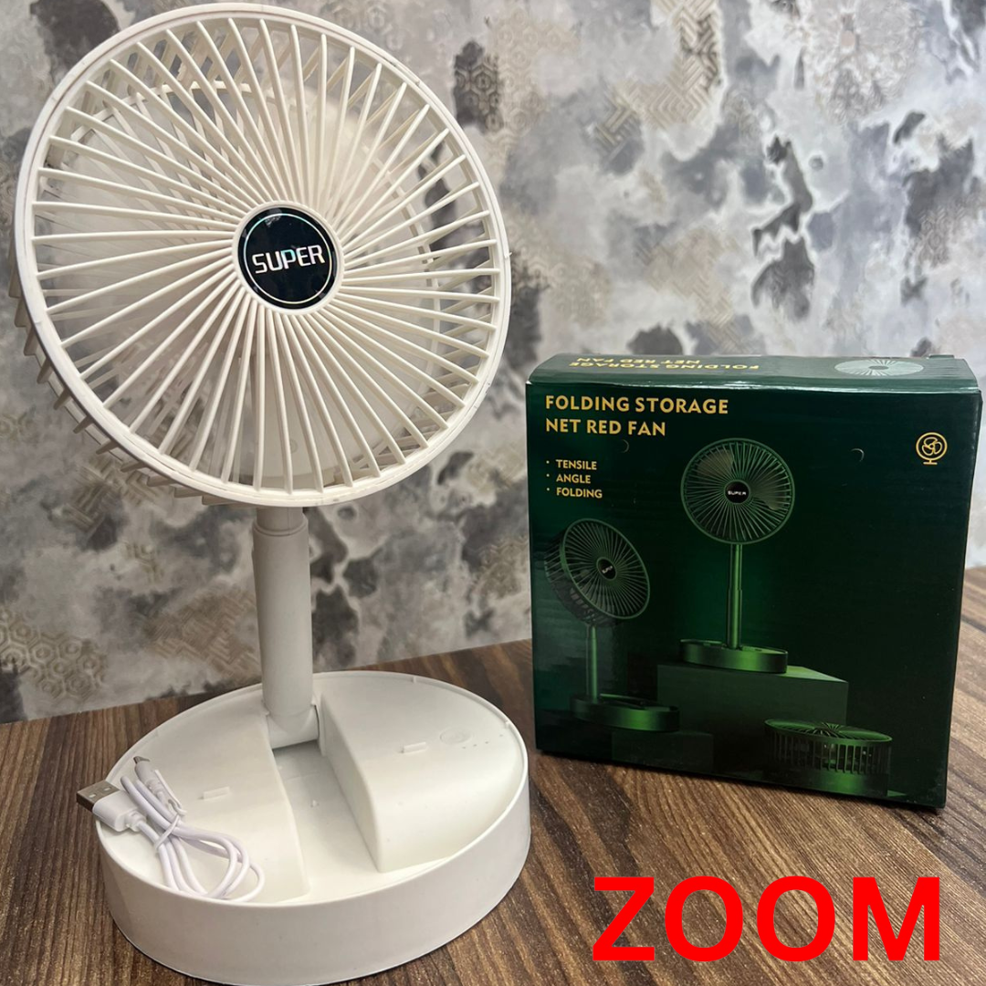 Rechargeable Portable Telescopic Stand Fan - 6 Inch USB Folding Fan with Rechargeable Battery