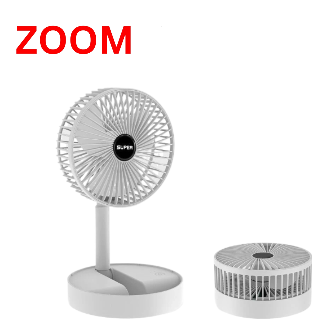 Rechargeable Portable Telescopic Stand Fan - 6 Inch USB Folding Fan with Rechargeable Battery