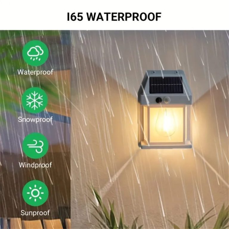 Solar-Powered Outdoor Wall Lamp with Smart Motion Sensor - Tungsten Filament, Waterproof Security Light for Garden & Patio