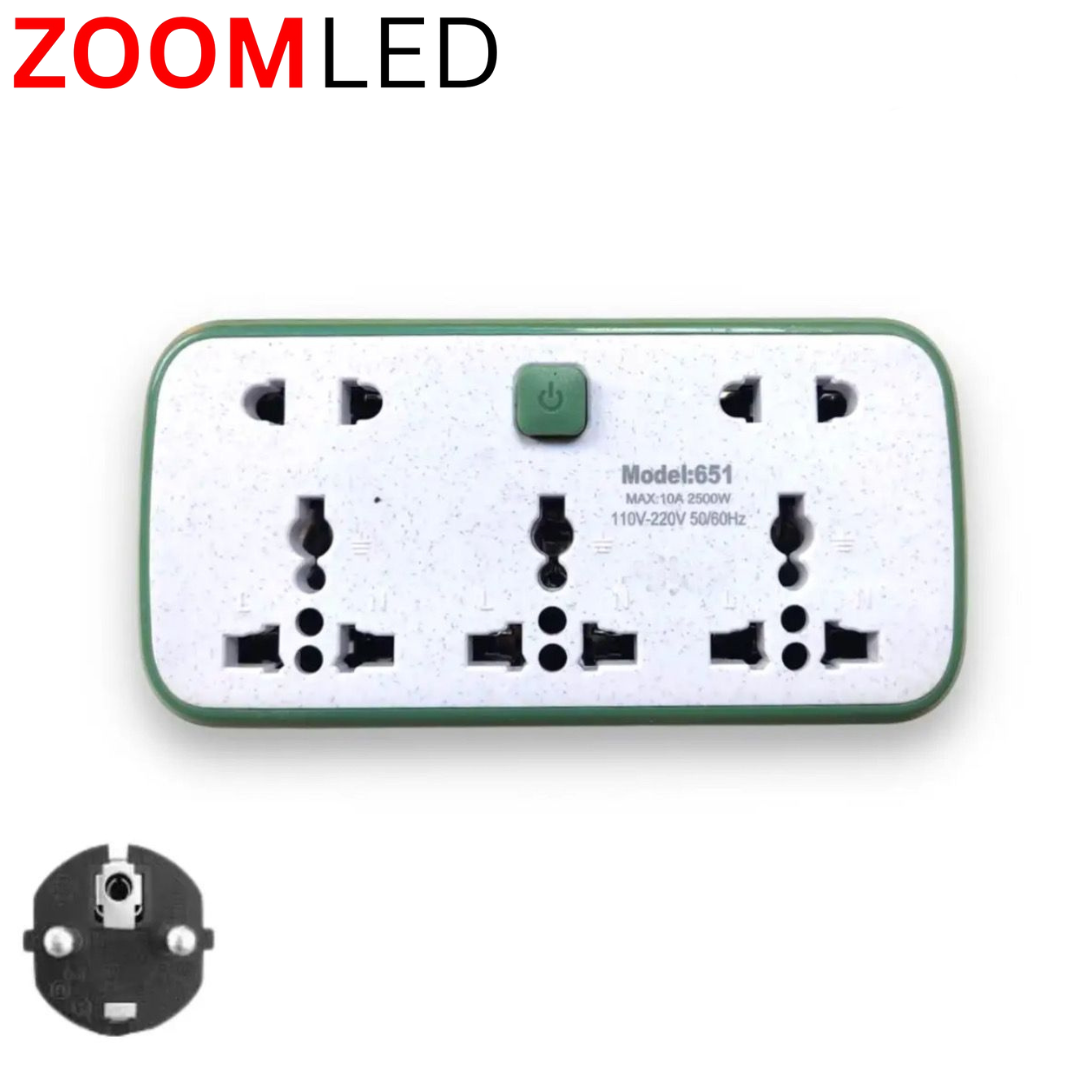 Multi Plug Extension Board with 3 Power Outlets for Mobile Charging, Wall Socket Extender, Travel Adapter, Wall-Mounted Socket.