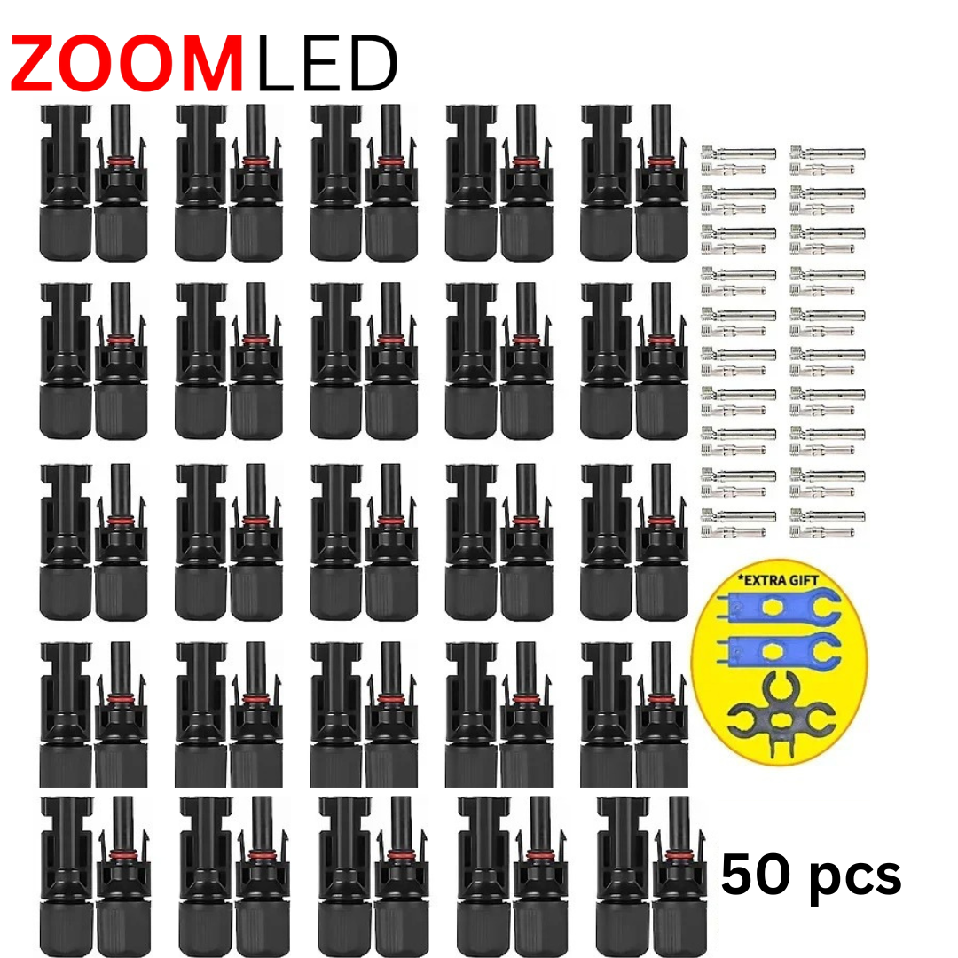 Solar Panels Connectors Kit, PV Plug 1000V DC 30A, for Photovoltaic MC Cable 2.5/4/6mm²