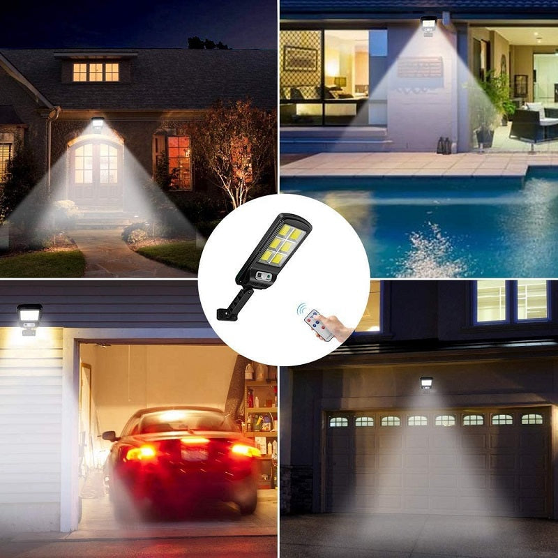 Remote-Controlled Solar-Powered Super Bright LED Flood Light for Outdoor Use – Waterproof Security Lighting for Garden, Yard, and Pathways