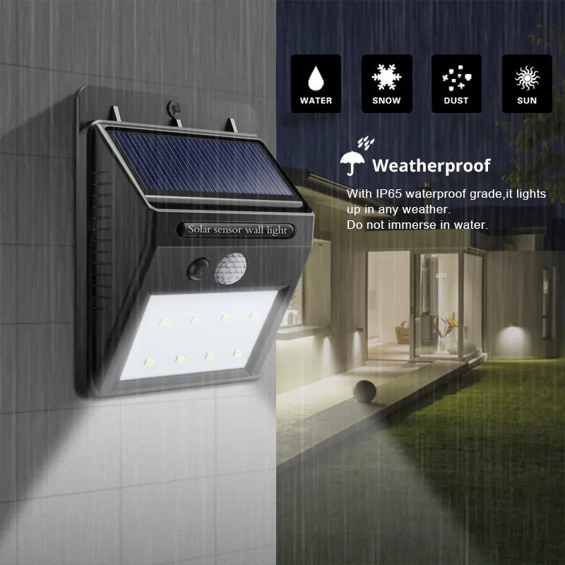 LED Solar Light Motion Sensor Waterproof Sunlight Garden Decoration Street Lights Solar Powered Lantern Wall Lamp