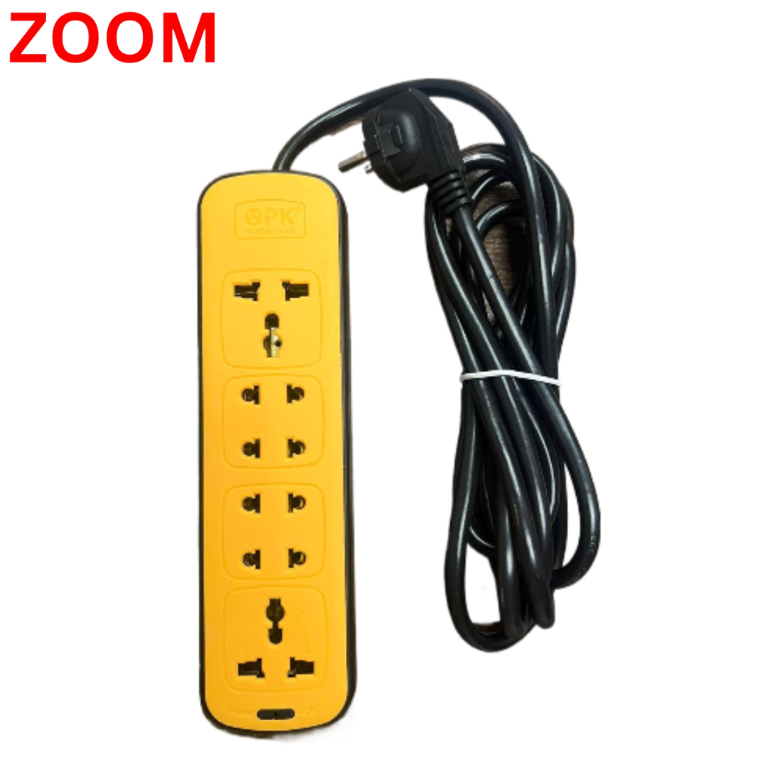 ZOOM Extension Lead with 3 Meters Heavy Duty Copper Cable, 6 Power Sockets Extension Board