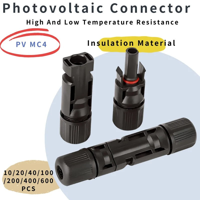 Solar Panels Connectors Kit, PV Plug 1000V DC 30A, for Photovoltaic MC Cable 2.5/4/6mm²