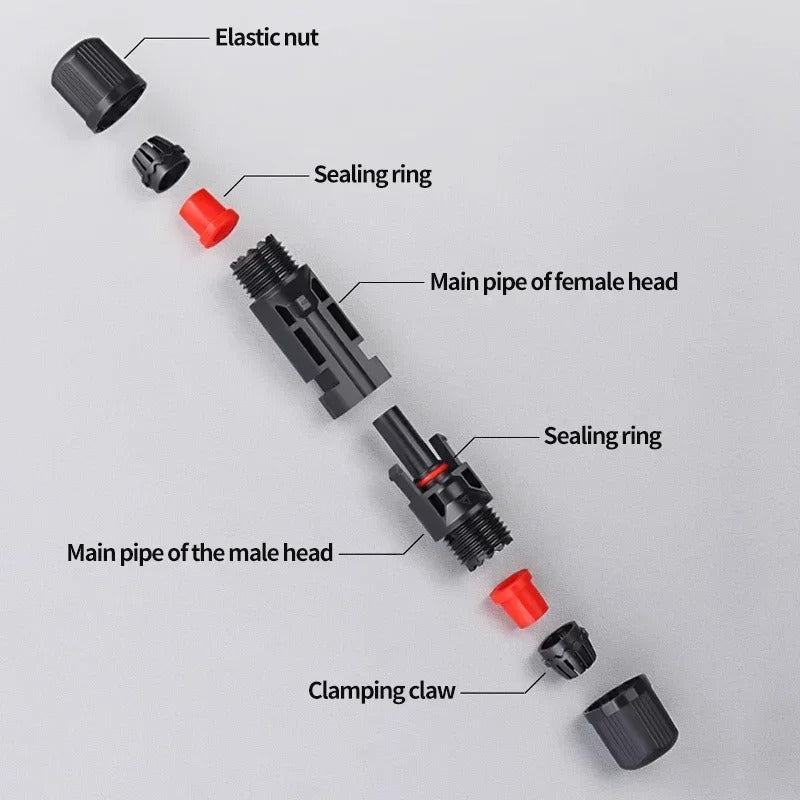 Solar Panels Connectors Kit, PV Plug 1000V DC 30A, for Photovoltaic MC Cable 2.5/4/6mm²